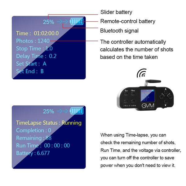 GVM-1.5D Wireless Carbon Fiber Camera Slider with Bluetooth Remote 